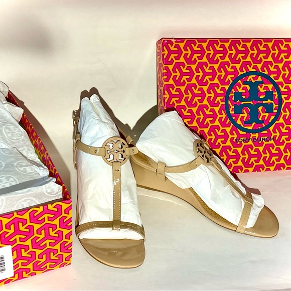 Tory Burch Miller T-Strap Sandal Wedge - Picture 3 of 5
